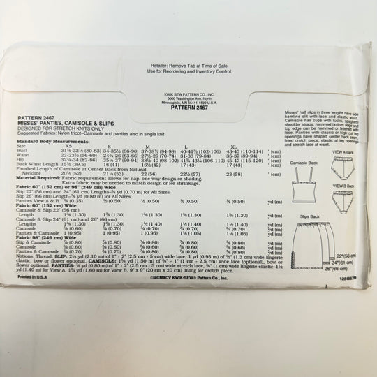 Sewing Pattern - Womenswear - Kwik Sew 2467