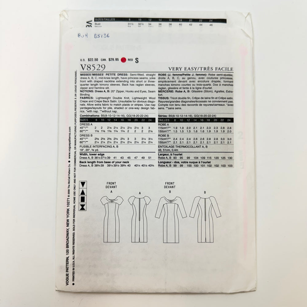 Sewing Pattern - Womenswear - Vogue 8529