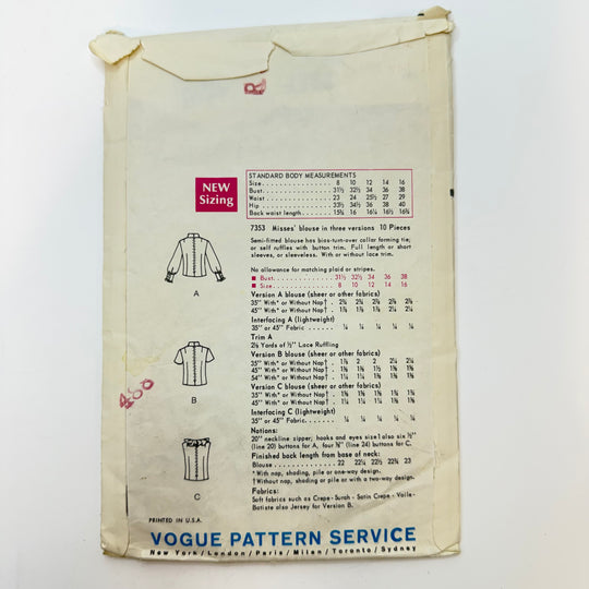 Sewing Pattern - Womenswear - Vogue 7353