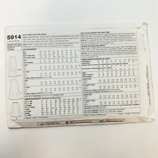 Sewing Pattern - Womenswear - Simplicity 5914