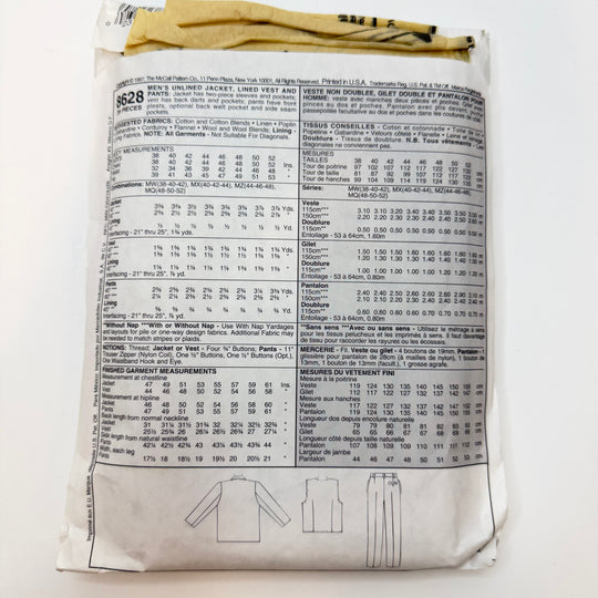Sewing Pattern - Menswear - McCall&