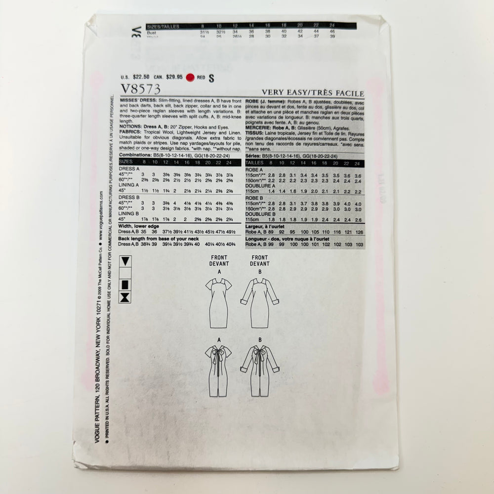 Sewing Pattern - Womenswear - Vogue 8573