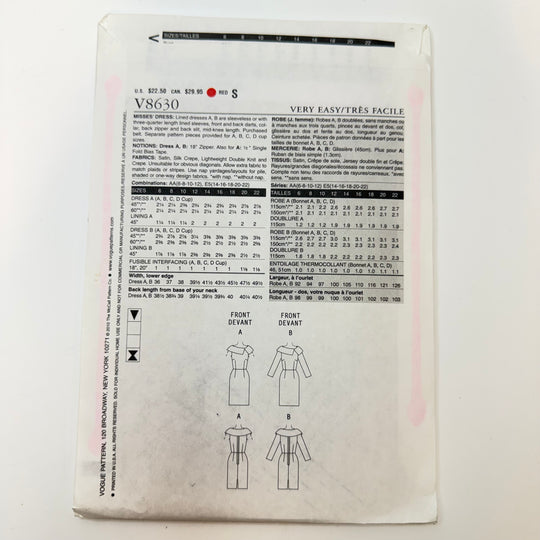 Sewing Pattern - Womenswear - Vogue 8630