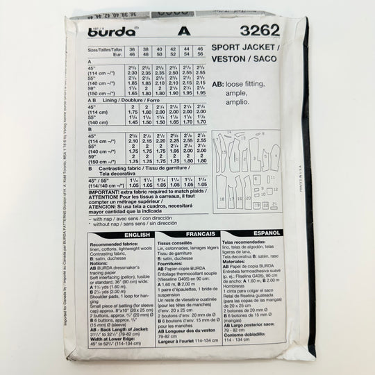 Sewing Pattern - Menswear - Burda 3262