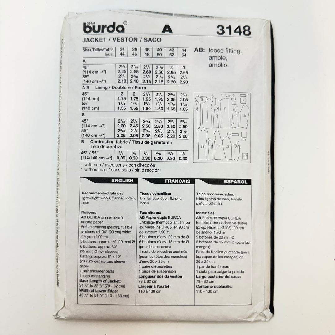 Sewing Pattern - Menswear - Burda 3148