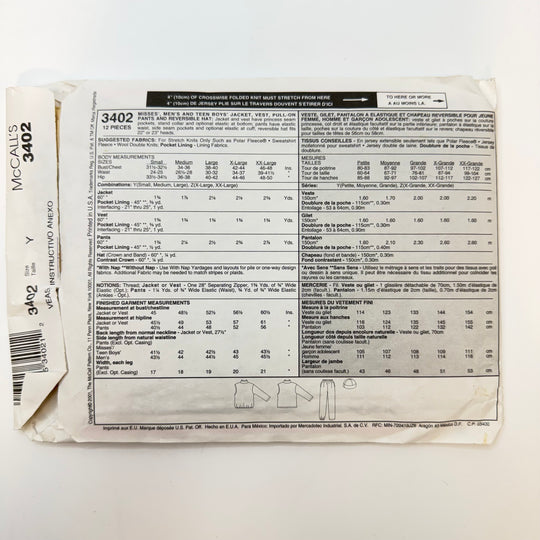 Sewing Pattern - Unisex - McCall&
