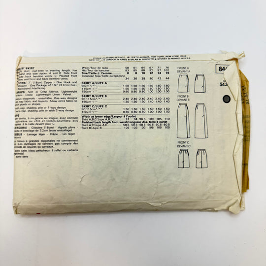 Sewing Pattern - Womenswear - Vogue 8447