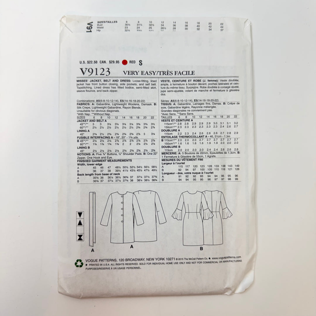 Sewing Pattern - Womenswear - Vogue 9123