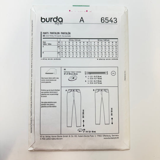 Sewing Pattern - Womenswear - Burda 6543