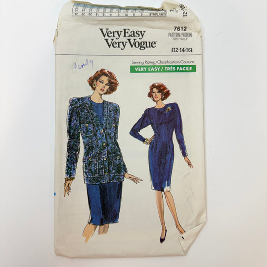 Sewing Pattern - Womenswear - Vogue 7612