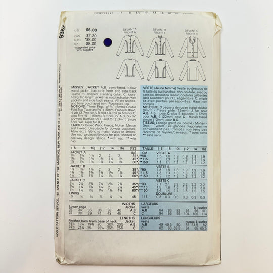 Sewing Pattern - Womenswear - Vogue 9382