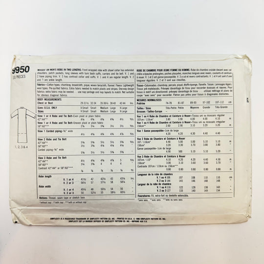 Sewing Pattern - Unisex - Simplicity 9950