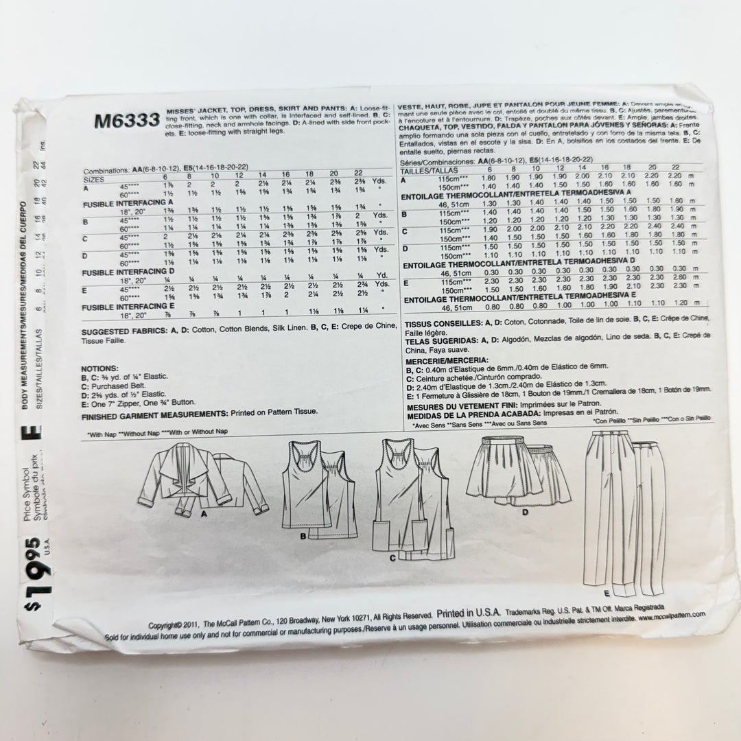 Sewing Pattern - Womenswear - McCall&