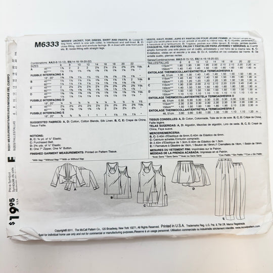 Sewing Pattern - Womenswear - McCall&