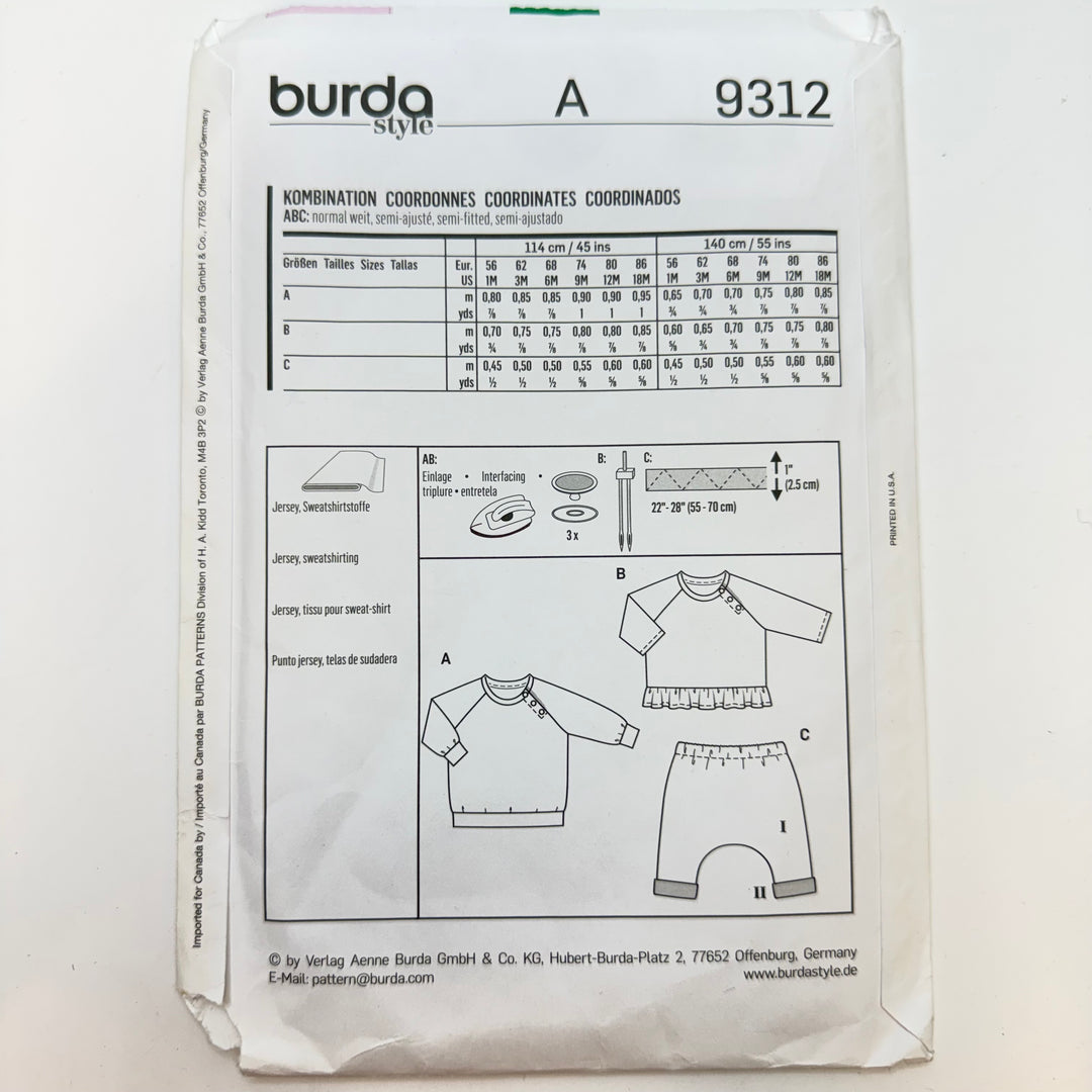 Sewing Pattern - Childrenswear - Burda 9312
