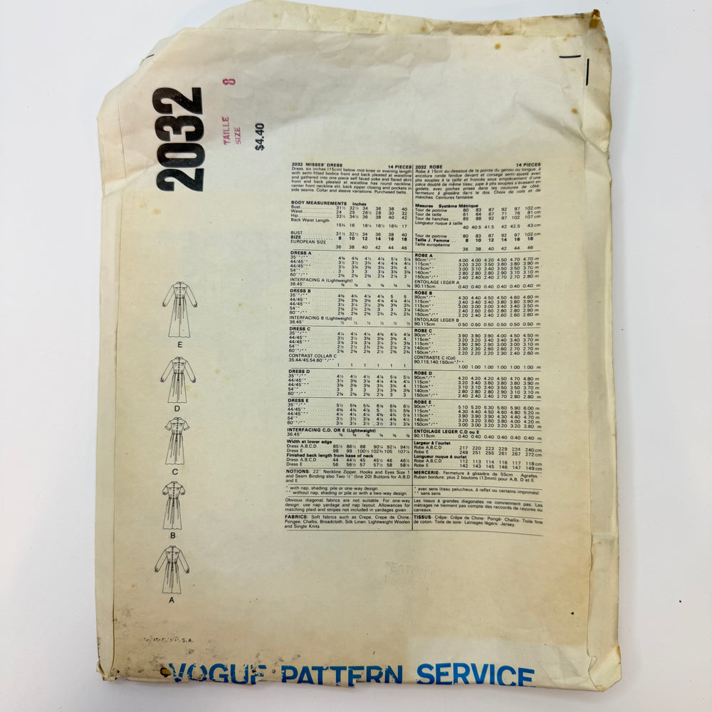 Sewing Pattern - Womenswear - Vogue 2032