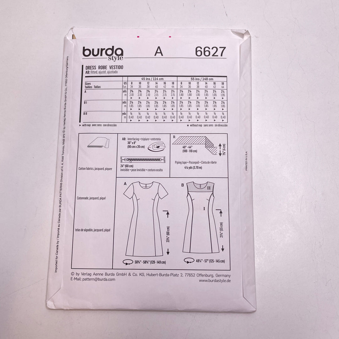 Sewing Pattern - Womenswear - Burda 6627