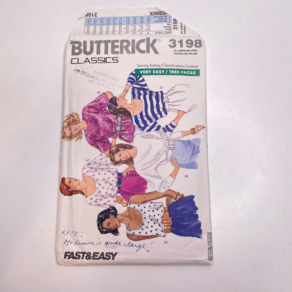 Sewing Pattern - Womenswear - Butterick Classics 3198