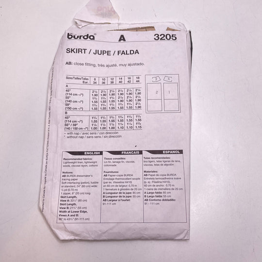 Sewing Pattern - Womenswear - Burda 3205