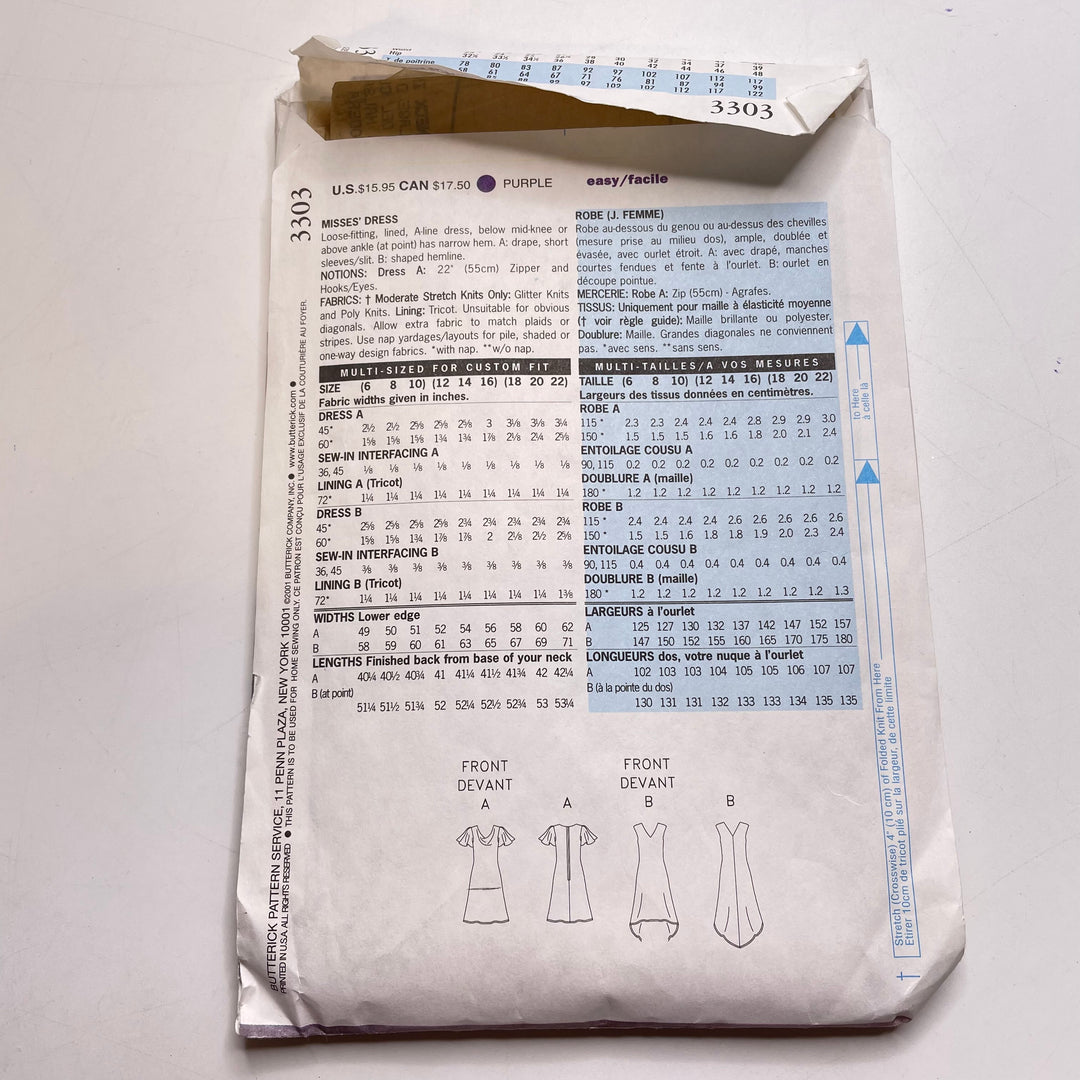 Sewing Pattern - Womenswear - Butterick 3303