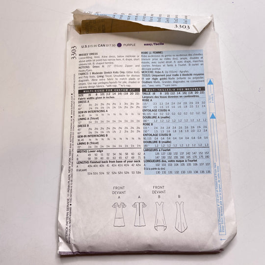 Sewing Pattern - Womenswear - Butterick 3303