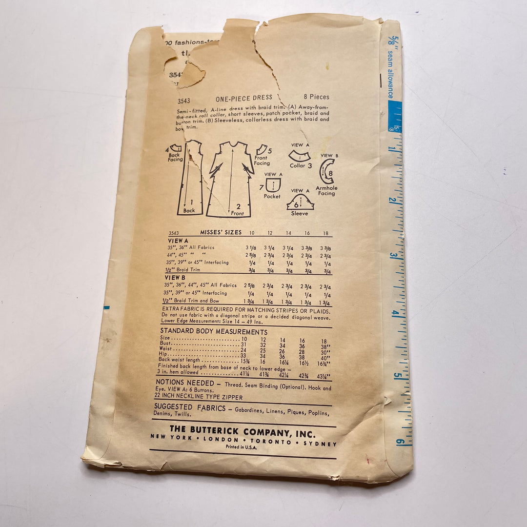 Sewing Pattern - Womenswear - Butterick 3543