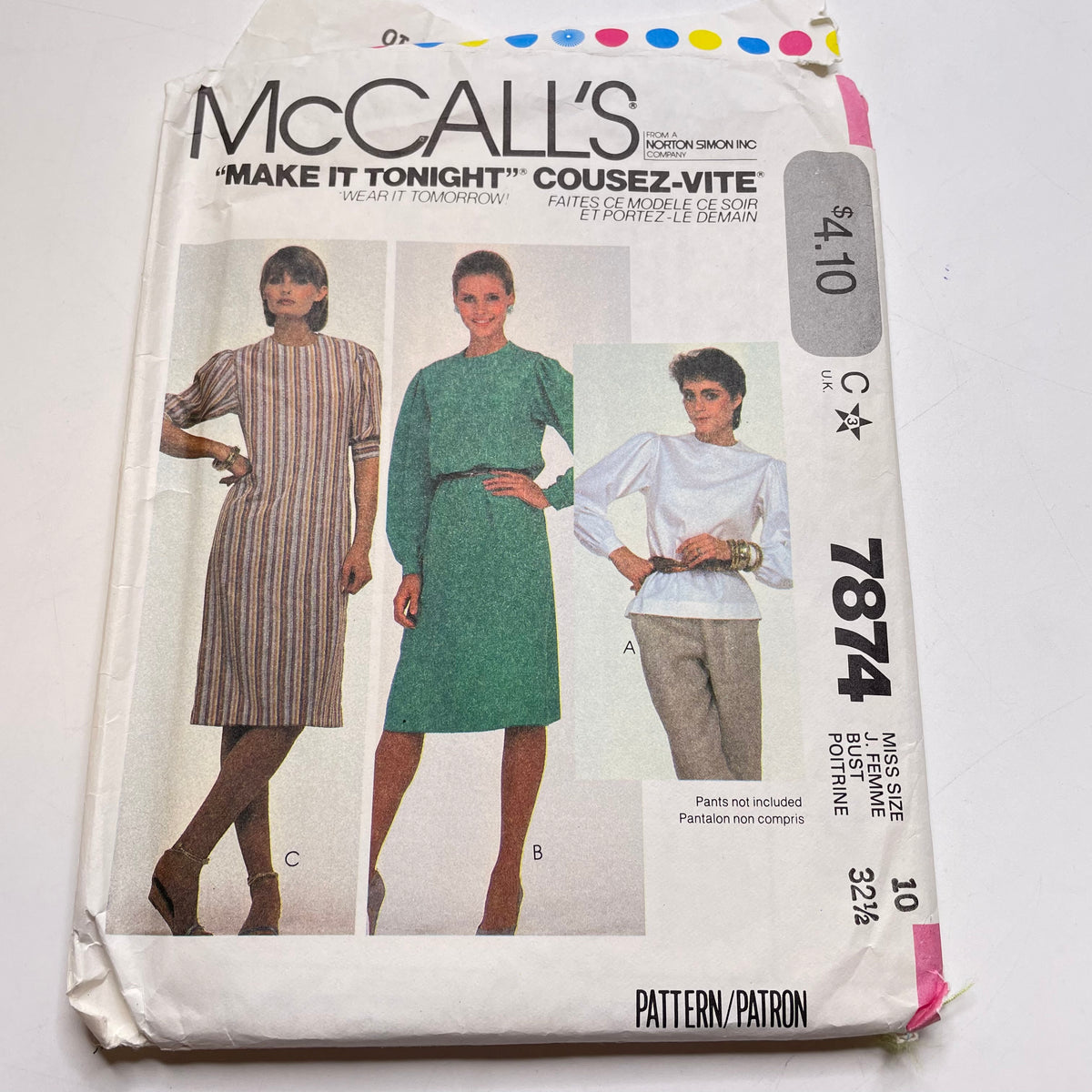 Sewing Pattern - Womenswear - McCall's 7874
