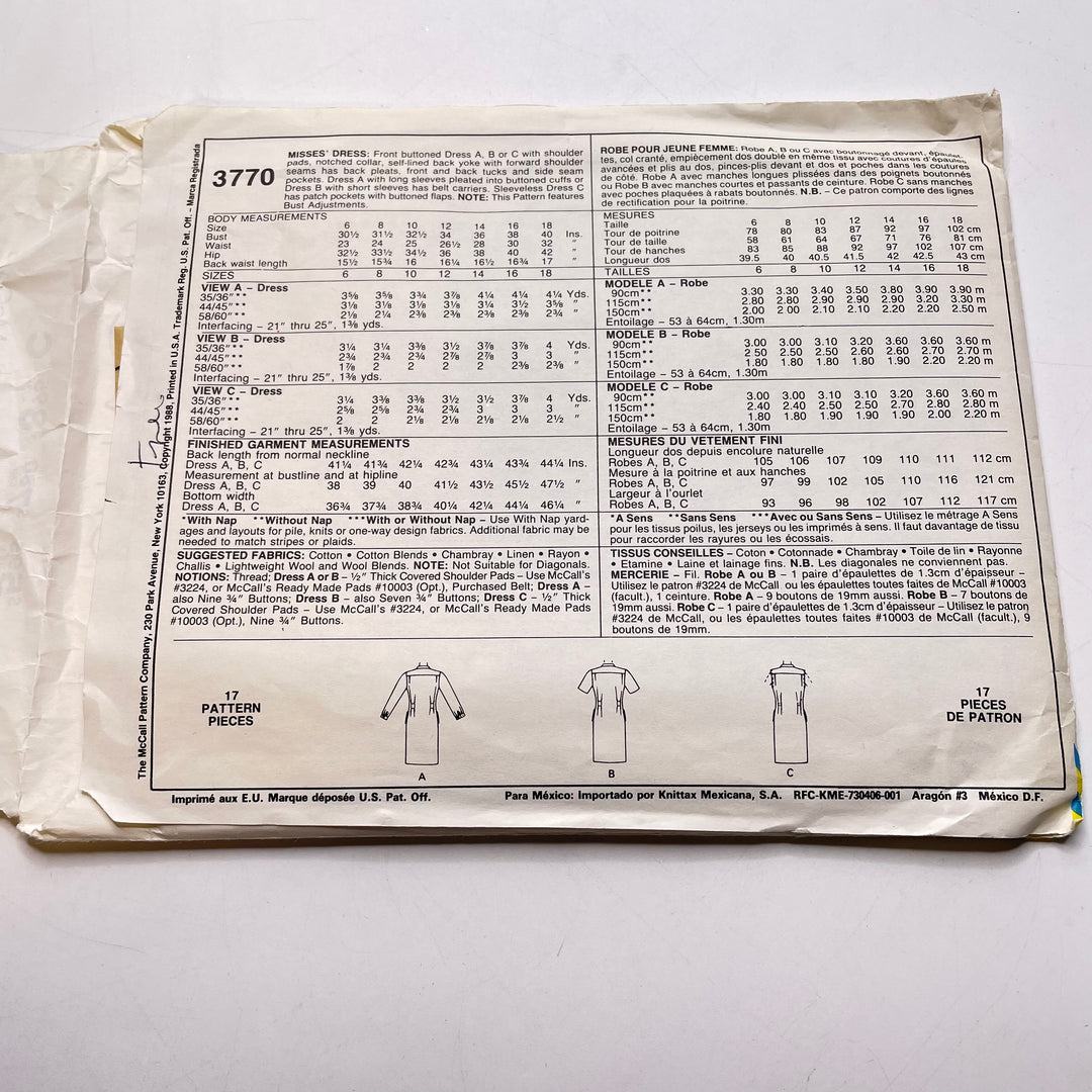 Sewing Pattern - Womenswear - McCall&