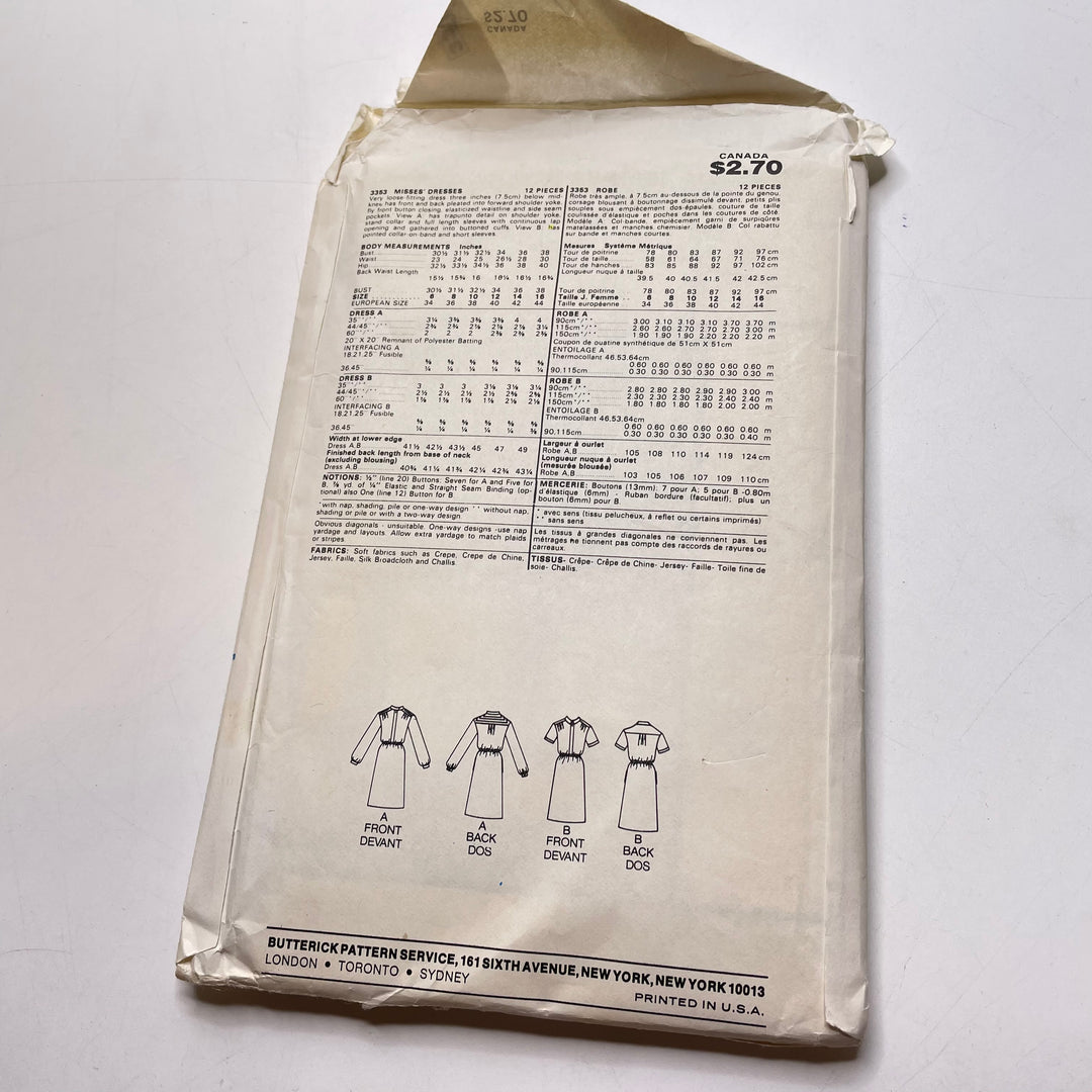 Sewing Pattern - Womenswear - Butterick 3353