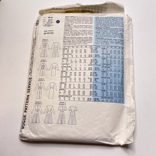 Sewing Pattern - Womenswear - Vogue 1830