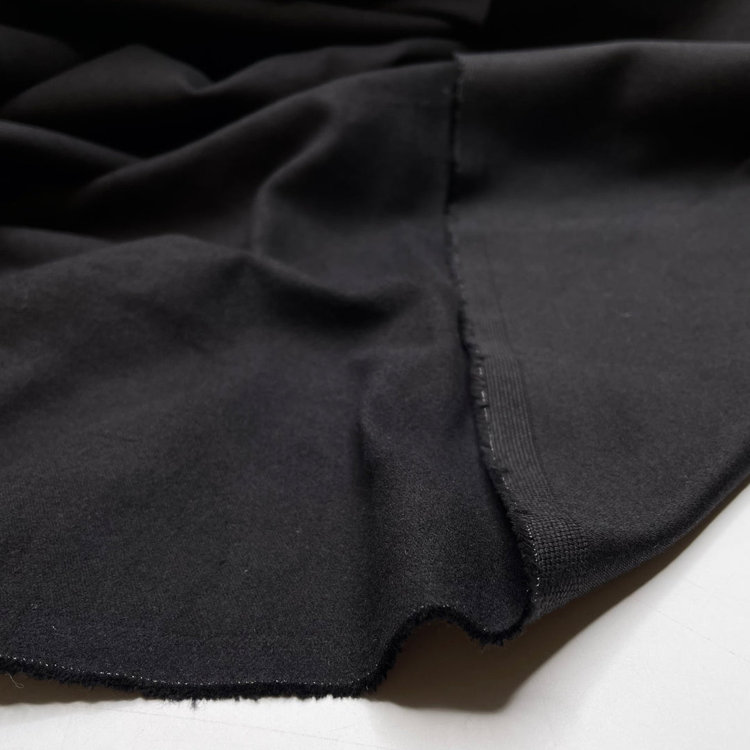 Organic Cotton Moleskin - Brushed Moleskin Organic Cotton Woven - Black - Bundles
