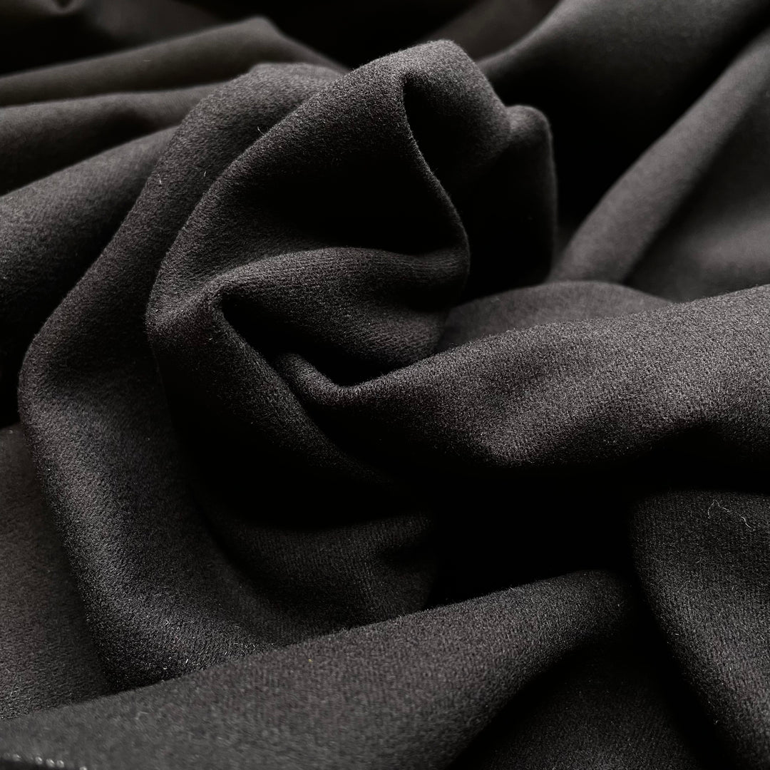 Organic Cotton Moleskin - Brushed Moleskin Organic Cotton Woven - Black - Bundles