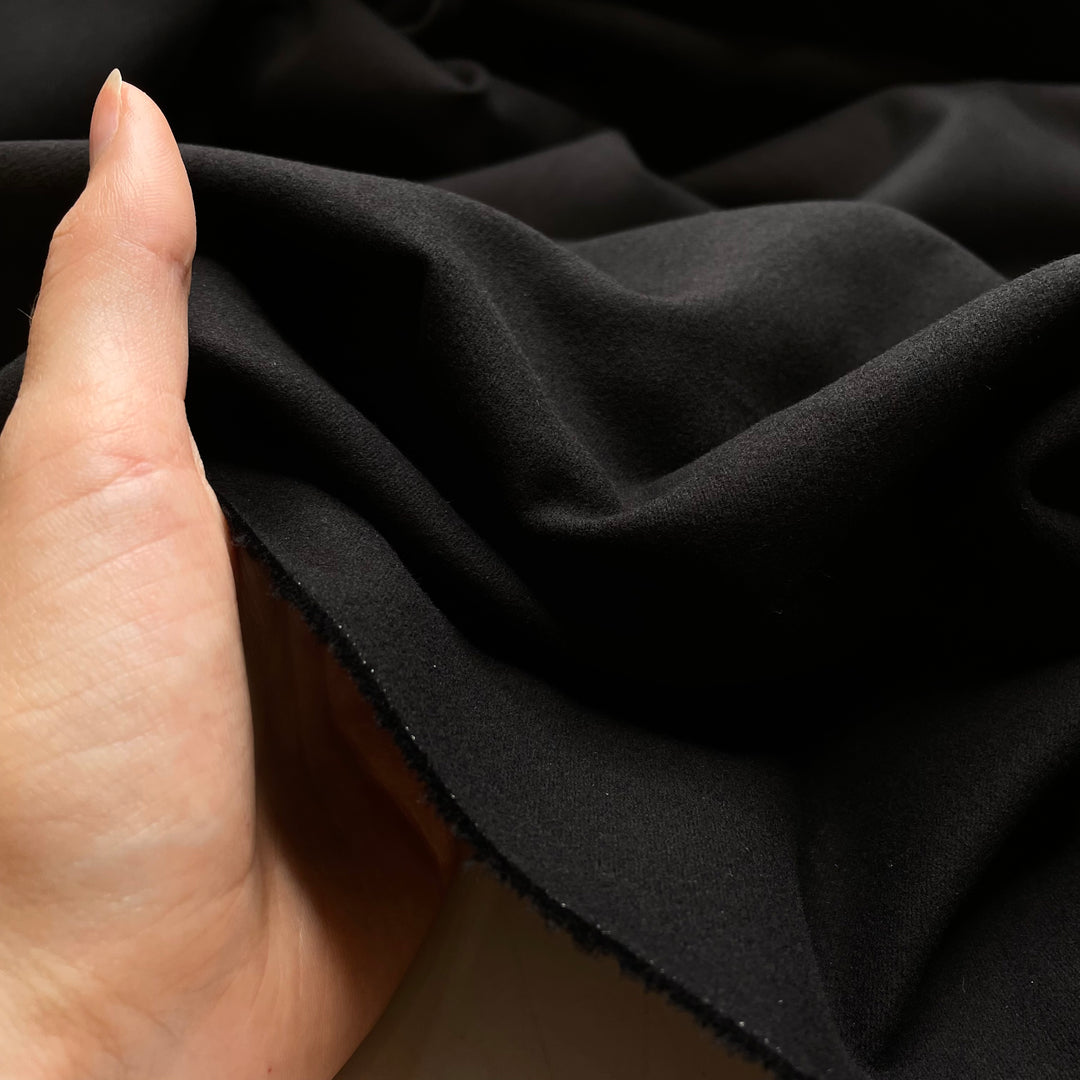 Organic Cotton Moleskin - Brushed Moleskin Organic Cotton Woven - Black - Bundles