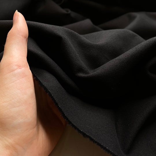 Organic Cotton Moleskin - Brushed Moleskin Organic Cotton Woven - Black - Bundles