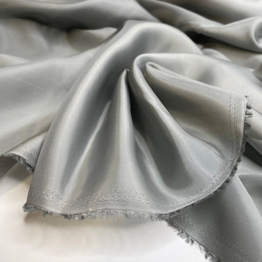 Every Has A Silver Lining - Satin Poly Woven - Grey - 2M Bundle