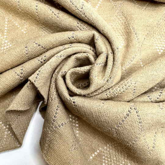 Chai High - Knit Design Jersey Acrylic Blend Knit - Light Beige Geometric - Bundles