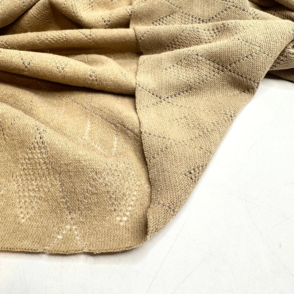 Chai High - Knit Design Jersey Acrylic Blend Knit - Light Beige Geometric - Bundles