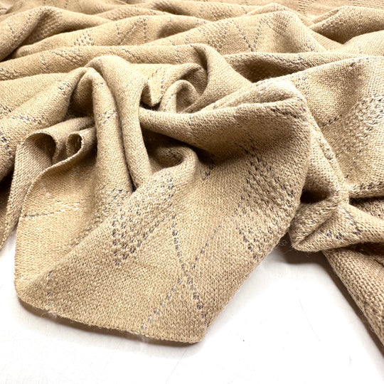 Chai High - Knit Design Jersey Acrylic Blend Knit - Light Beige Geometric - Bundles