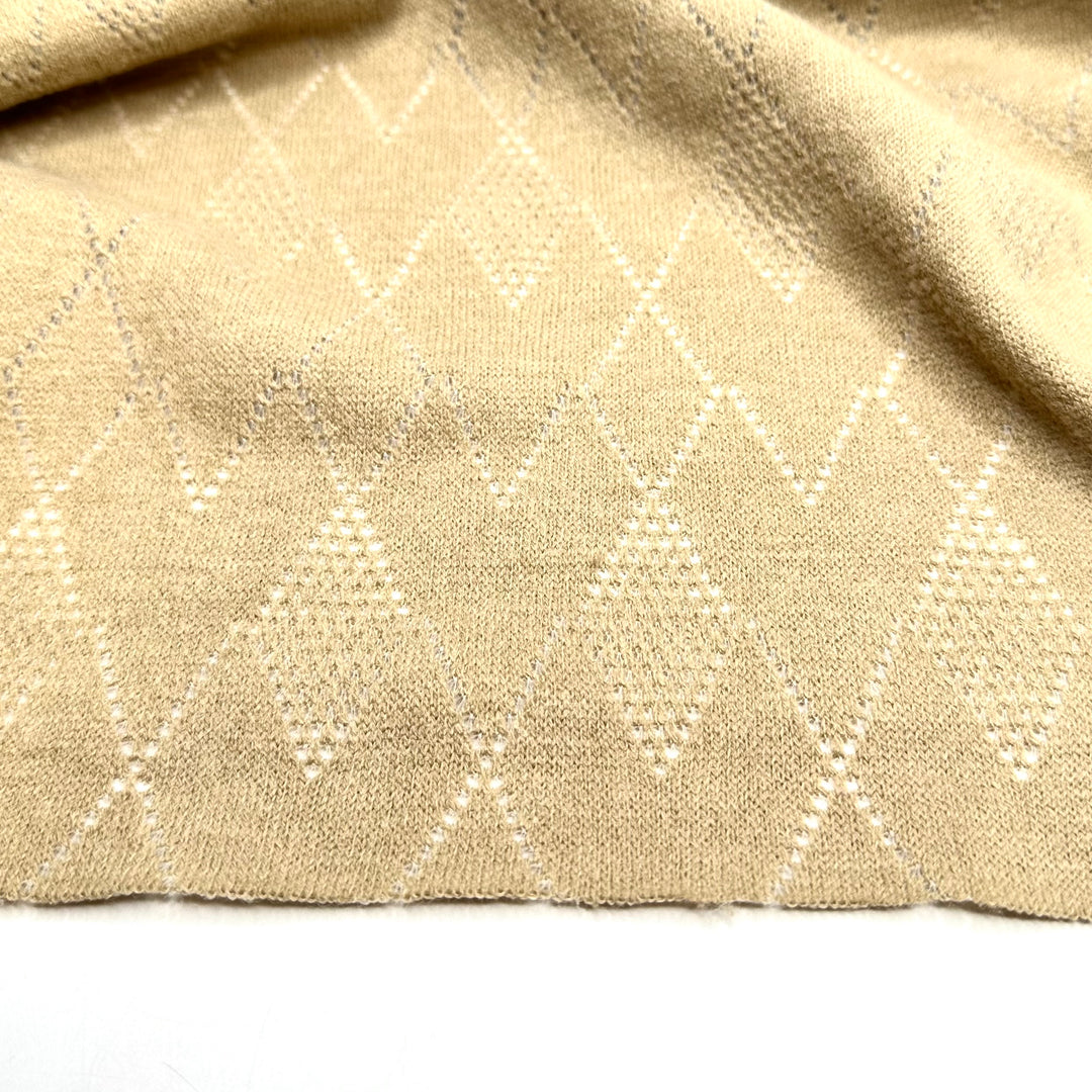 Chai High - Knit Design Jersey Acrylic Blend Knit - Light Beige Geometric - Bundles