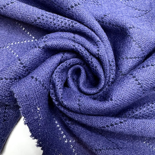 Picking Up Violas - Knit Design Jersey Acrylic Blend Knit - Light Purple/Blue Geometric - Bundles