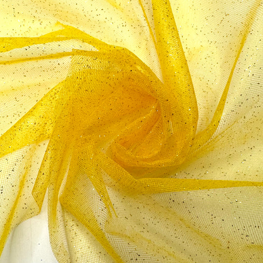 Splendid Show - Glitter Tulle Synthetic Woven - Yellow - 2M Bundle