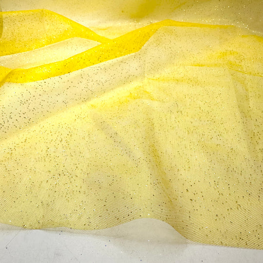 Splendid Show - Glitter Tulle Synthetic Woven - Yellow - 2M Bundle