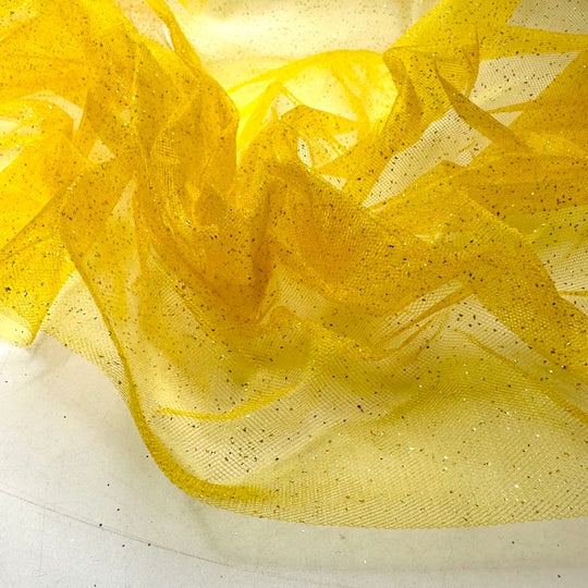 Splendid Show - Glitter Tulle Synthetic Woven - Yellow - 2M Bundle