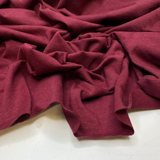 Taffy Candy - Tubular Jersey Linen/Cotton Knit - Burgundy - 1M Bundle