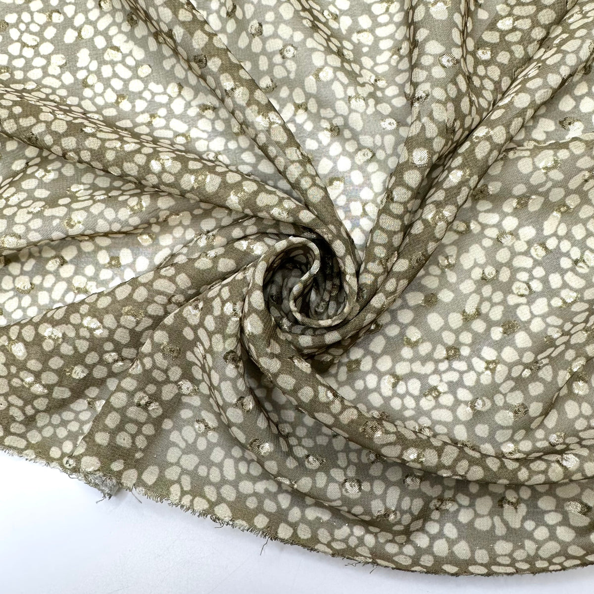 Drawing Inspiration From My Garden - Chiffon Poly Woven - Green Geometric - Bundles