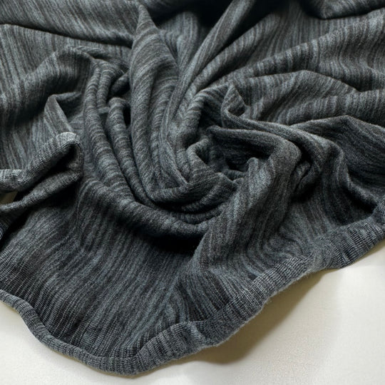 Youre Like No Mother - 1 Side Brushed Jersey Poly/Spandex Knit - Grey/Black Abstract - 1.5M Bundle