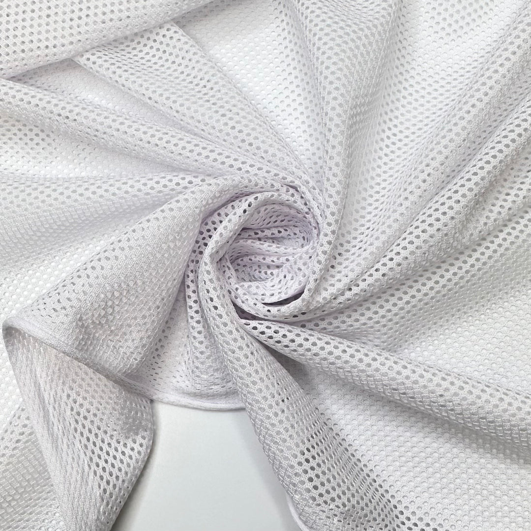Court Side Comfort - Sport Mesh Poly/Spandex Knit - White - Bundles