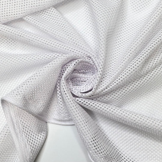 Court Side Comfort - Sport Mesh Poly/Spandex Knit - White - Bundles
