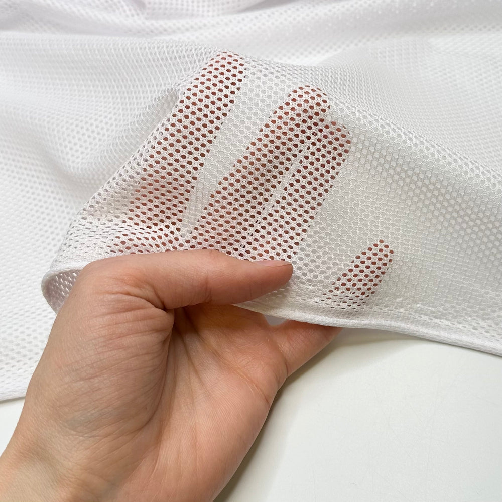 Court Side Comfort - Sport Mesh Poly/Spandex Knit - White - Bundles