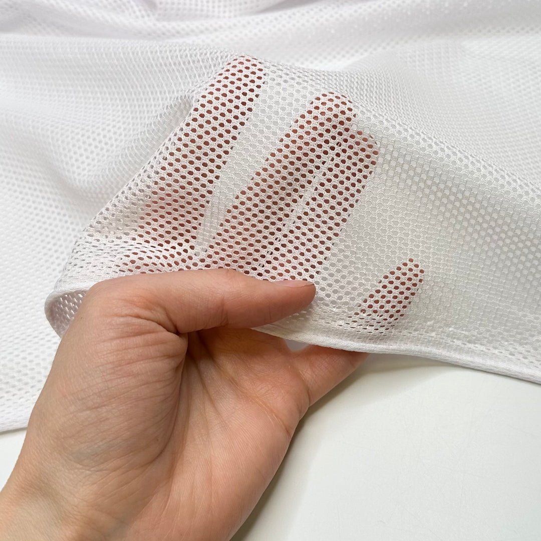 Court Side Comfort - Sport Mesh Poly/Spandex Knit - White - Bundles